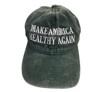 Make America Healthy Again Embroidered Green Distressed Cap Hat